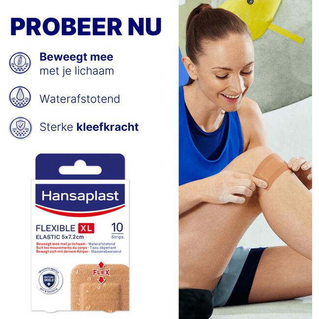 Hansaplast Flexible XL Eilandpleister 5x7,2cm 10 stuks