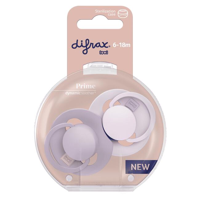 Difrax LOVI Prime fopspeen 6-18 M Lilac/Violet