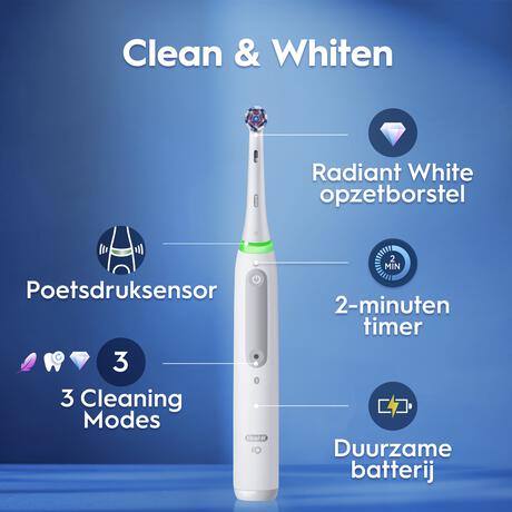 Oral-B iO 3 Clean & Whiten Wit Elektrische Tandenborstel