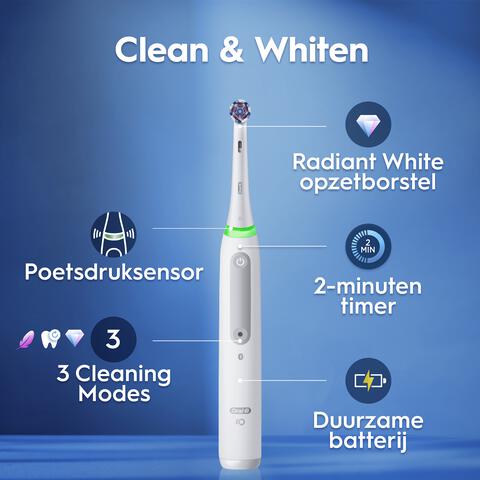 Oral-B iO 3 Clean & Whiten Wit Elektrische Tandenborstel