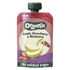 Organix Knijpfruit Appel Aardbei Bosbes 6+ Maanden 100 gram