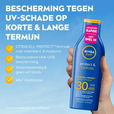 NIVEA SUN Zonnebrand Protect & Hydrate Zonnemelk SPF30 200 ML