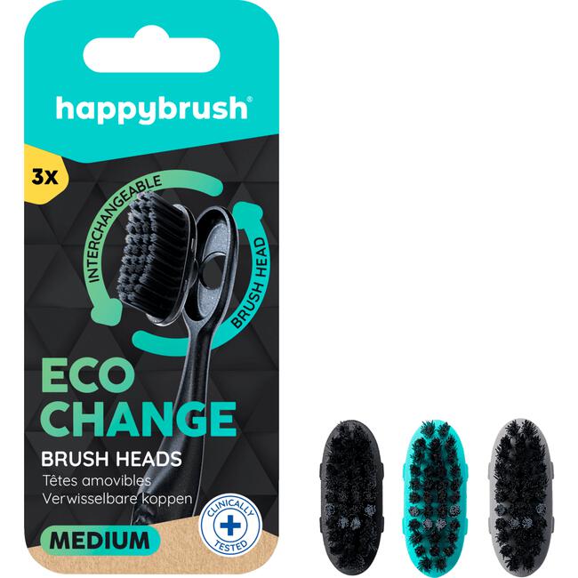 happybrush EcoChange Navulverpakking Opzetborstels 3 stuks 