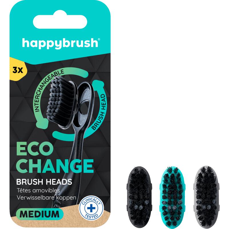 Happybrush EcoChange Opzetborstels 3 stuks