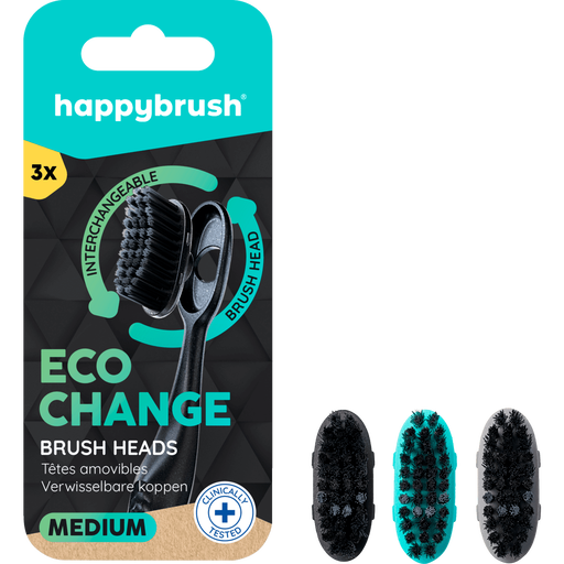 Happybrush EcoChange Opzetborstels 3 stuks