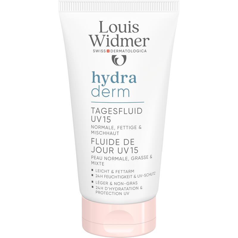 Louis Widmer Hydraderm Dag Fluide SPF15 Zonder Parfum 50 ML