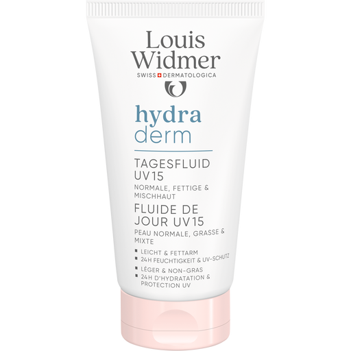 Louis Widmer Hydraderm Dag Fluide SPF15 Zonder Parfum 50 ML