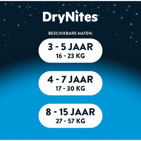 DryNites Stoere Luierbroekjes Jongens 9 Tot 13 Jaar (27 - 57 kg) 9 stuks