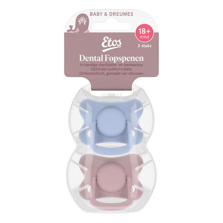 Etos Fopspeen 18+ Maanden Roze/Violet 2 stuks