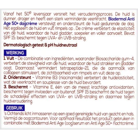 Biodermal Anti Age 50+ Dagcrème SPF 15 50 ML