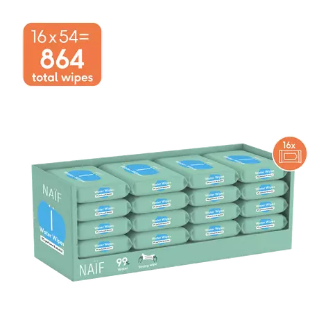 Naïf Plasticvrije Water Billendoekjes 16x54 stuks
