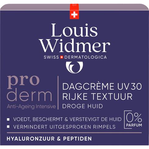 Louis Widmer Proderm Dagcrème Rijke Textuur SPF30 Zonder Parfum 50 ML