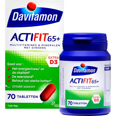 Davitamon Multivitamine Actifit 65+ Ginseng Tabeletten 70 stuks