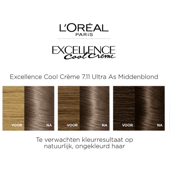 L'Oréal Paris Excellence Cool Creams Permanente Haarverf 7.11 Ultra Ash Blond