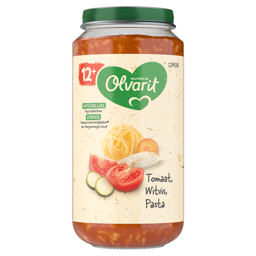 Olvarit Tomaat Witvis Pasta 12+ Maanden 250 gram