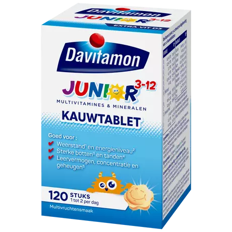 Davitamon Junior 3+ Kauwvitamines Multifruit 120 stuks