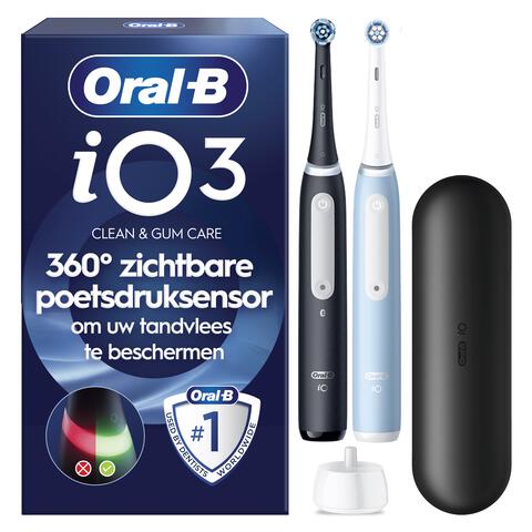 Oral-B iO 3 Zwart & Blauw Duo Elektrische Tandenborstels