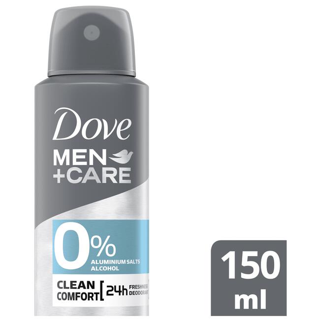 Dove Men+Care Clean Comfort 0% Anti-Transpirant Deodorant Spray 150 ML