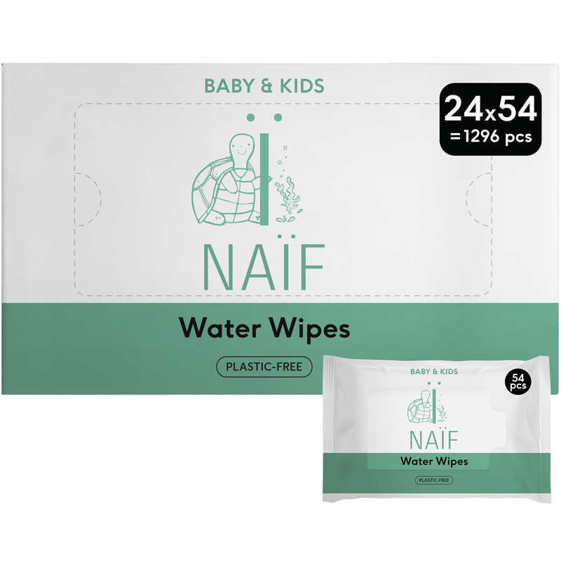 Naïf Plasticvrije Water Billendoekjes 24x54 stuks