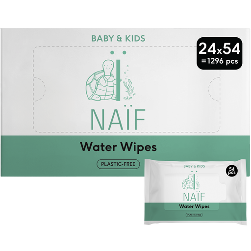 Naïf Plasticvrije Water Billendoekjes 24x54 stuks