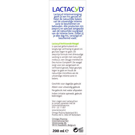 Lactacyd Verfrissende Wasgel Intieme Hygiëne 200 ML