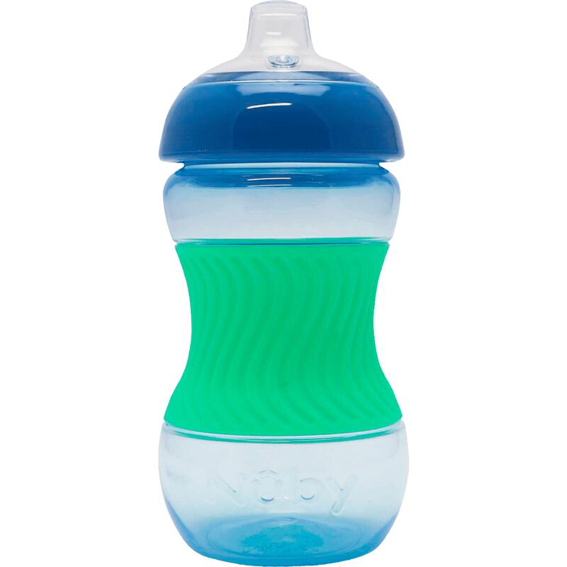 Nuby Mini Easy Grip Drinkbeker Siliconen Huls 4+ Maanden Blauw 180 ML