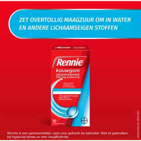 Rennie Kauwgom Suikervrij 10 stuks