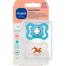 MAM Baby Supreme Fopspenen 0-6 maanden Blue 2 stuks