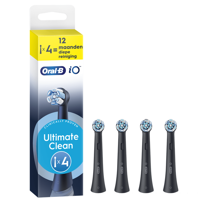 Oral-B iO Ultimate Clean Opzetborstels Zwart 4 Stuks