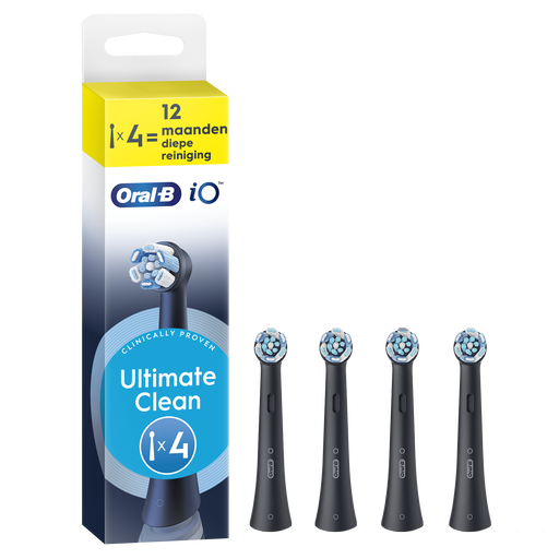 Oral-B iO Ultimate Clean Opzetborstels Zwart 4 Stuks