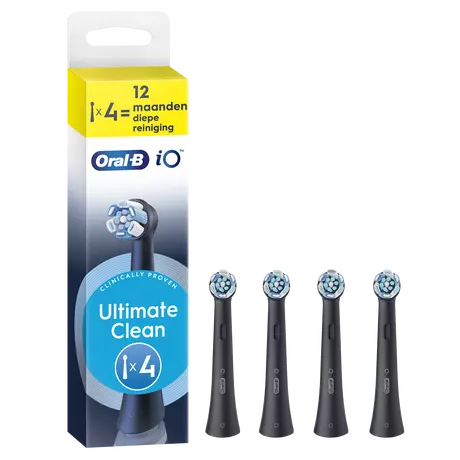 Oral-B iO Ultimate Clean Opzetborstels Zwart 4 Stuks