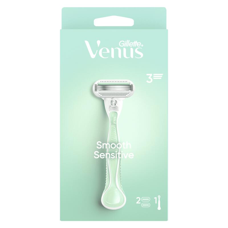 Gillette Venus Smooth Sensitive Scheersysteem met 2 Navulmesjes
