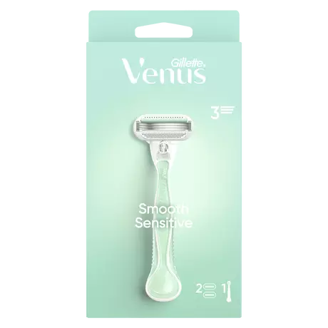 Gillette Venus Smooth Sensitive Scheersysteem met 2 Navulmesjes
