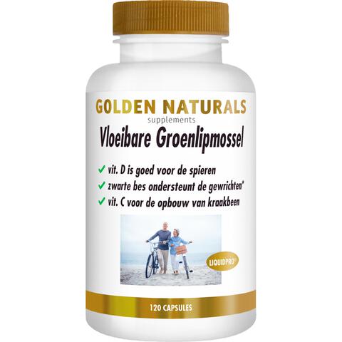 Golden Naturals Vloeibare Groenlipmossel Capsules 120 stuks