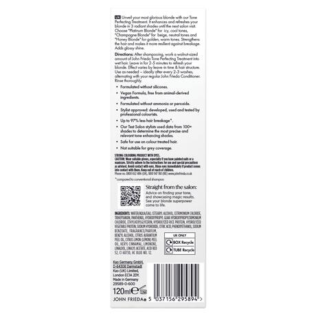 John Frieda Salon Blonde Tone Perfecting Treatment Platinum Blonde 120 ML