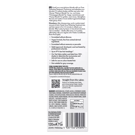 John Frieda Salon Blonde Tone Perfecting Treatment Platinum Blonde 120 ML