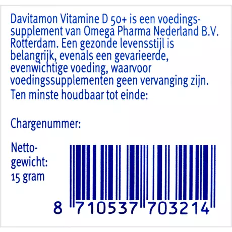 Davitamon Vitamine D 50+ Citroensmaak Tabletten 250 stuks