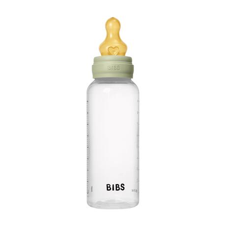 BIBS Babyfles 270 ML Sage met Latex speen en opvouwbaar trechtertje