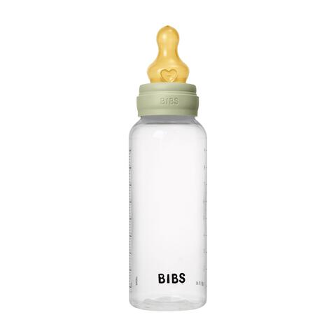 BIBS Babyfles 270 ML Sage met Latex speen en opvouwbaar trechtertje
