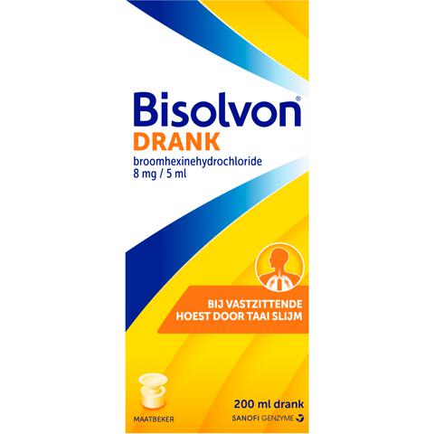 Bisolvon Hoestdrank Bij Vastzittende Hoest Voor Volwassen 8 mg/5 ml 200 ML