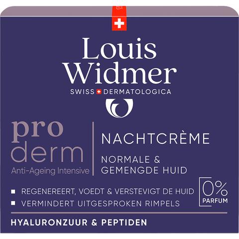 Louis Widmer Proderm Nachtcrème Zonder Parfum 50 ML