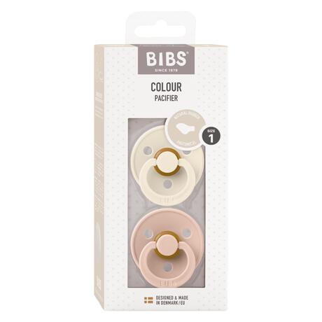 BIBS Anatomische Fopspeen Two Pack Natuurlijk Rubber  Ivory/Blush Maat 1