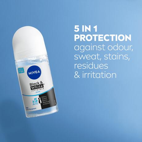 NIVEA Black & White Invisible Pure Deodorant Roller 50 ML
