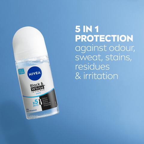 NIVEA Black & White Invisible Pure Deodorant Roller 50 ML