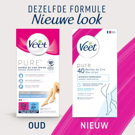 Veet Pure Easy-Gel Lichaam en Benen Waxstrips 40 stuks