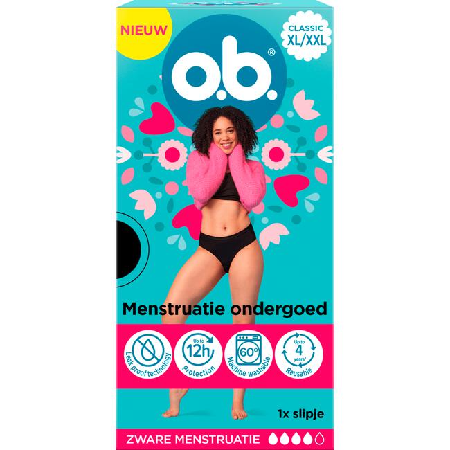 o.b.® Herbruikbaar Menstruatie Ondergoed Zwart XL/XXL