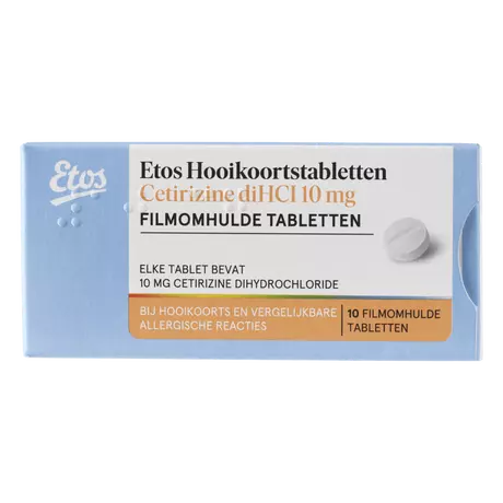 Etos Hooikoortstabletten Cetirizine diHCI 10 MG 10 stuks