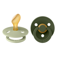 BIBS Colour Fopspeen Anatomisch Latex Maat 2 Sage/Hunter Green 2 stuks