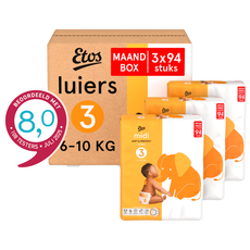 Etos Luiers Midi Maat 3 6-10 kg Maandbox 282 Stuks