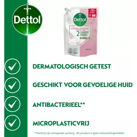 Dettol Sensitive Antibacteriële Handzeep Navulzak 500 ML